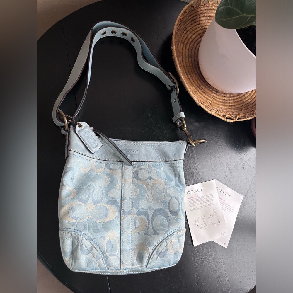 Coach Blue Optic Signature Purse